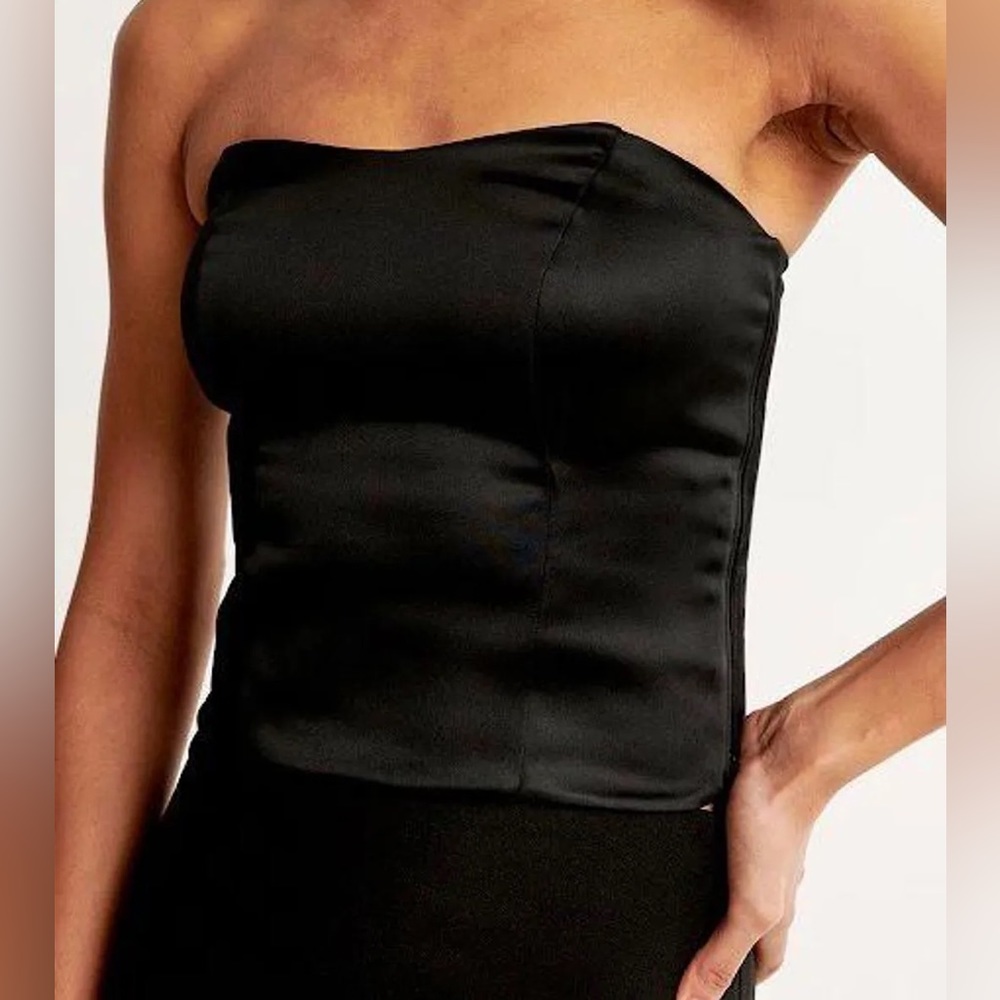 Black strapless corset top